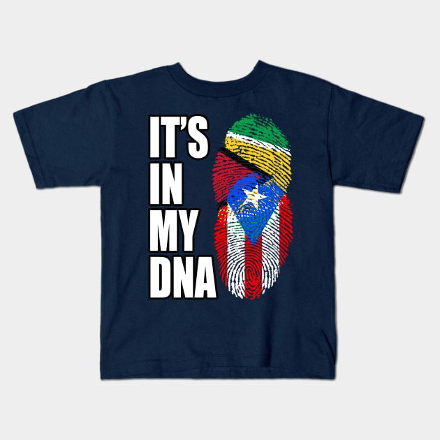 Puerto Rican And Guyanese Mix DNA Flag Heritage Kids T-Shirt by Just Rep It!!